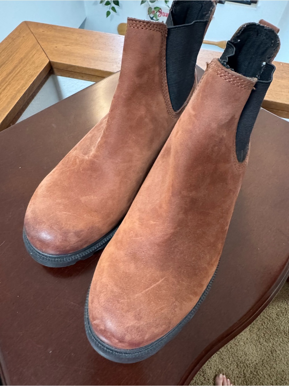 Sorel Brown Suede Chelsea Rain Boots